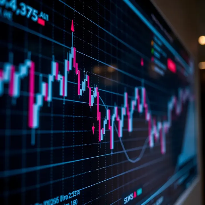 Graph showing currency price fluctuations in forex trading