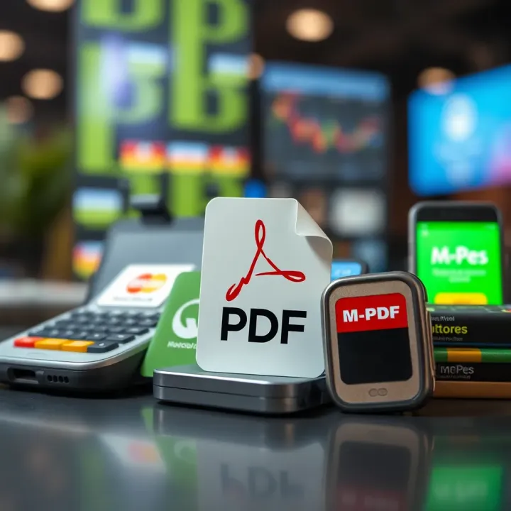 Illustration of a PDF document icon alongside popular Kenyan online payment platforms including M-Pesa