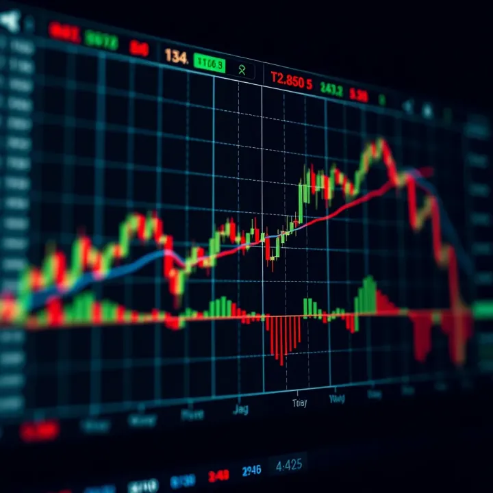 Graph illustrating price trends with highlighted zones for resistance and support used to predict market movements