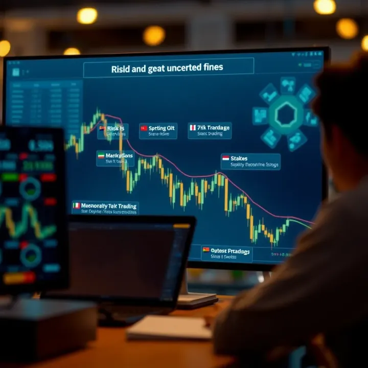 Visual diagram illustrating risks and uncertainties in binary options trading