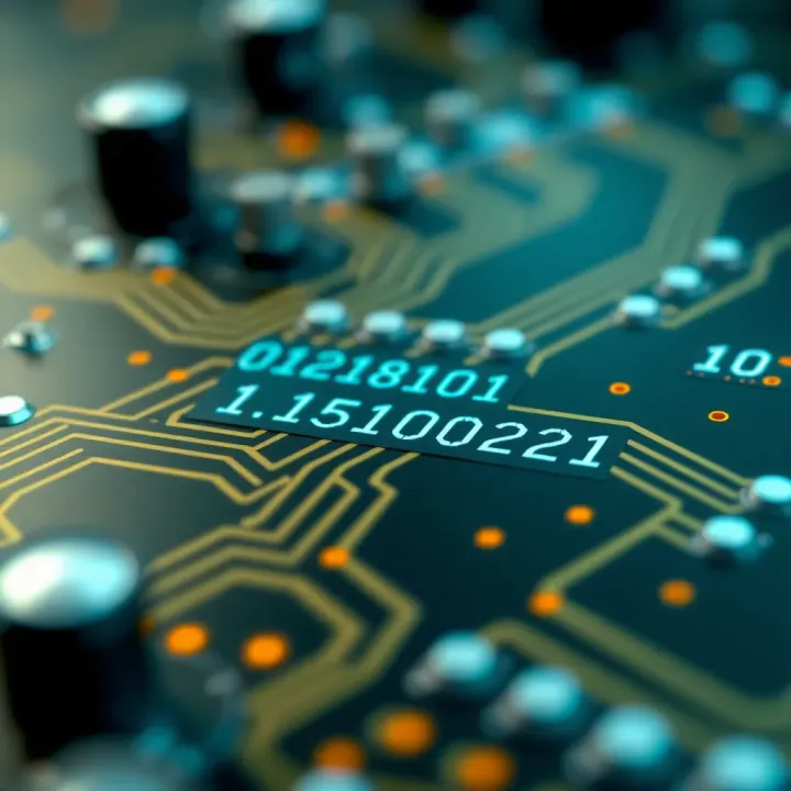 Binary Code Representation in Digital Circuits Diagram illustrating binary code representation with ones and zeros in a digital circuit