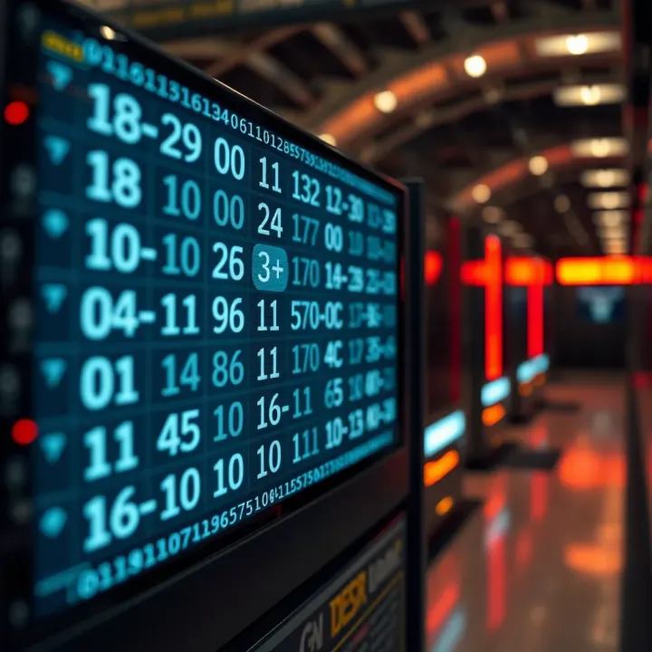 Binary to Decimal Conversion in Digital Systems Visual representation of binary numbers being converted back into decimal values within digital circuits