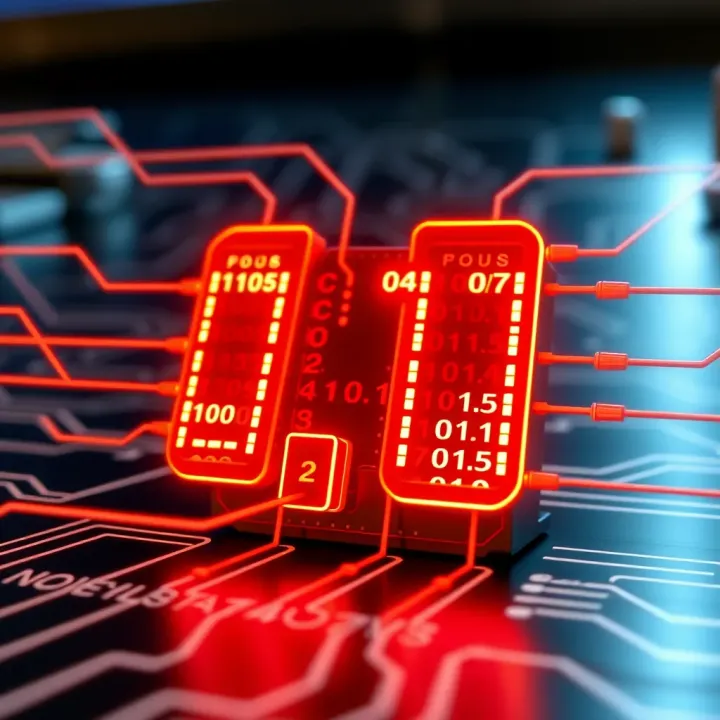 Diagram illustrating the role of binary digits in computer circuits and data processing