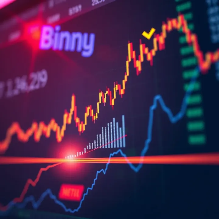 Graph showing upward and downward trends representing binary trading options