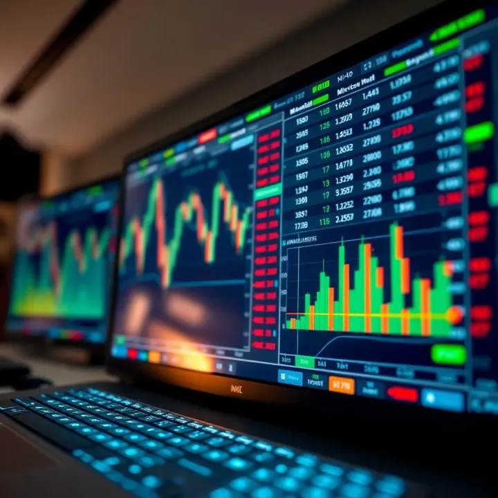 Interface of a binary trading platform showing real-time market data and trading choices