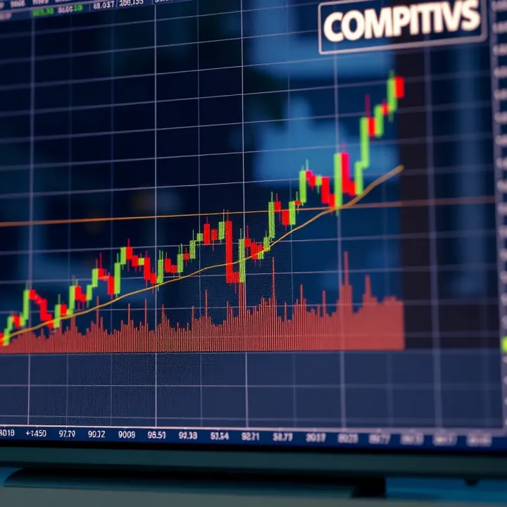 Graph depicting volume spikes accompanying a hammer candlestick pattern in upward price movement