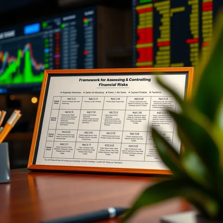 Chart showing the framework for assessing and controlling financial risks with key tools and techniques