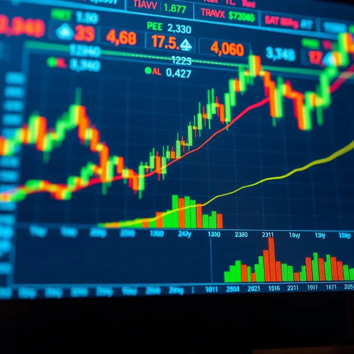 Digital interface showing forex binary trading options and market trends
