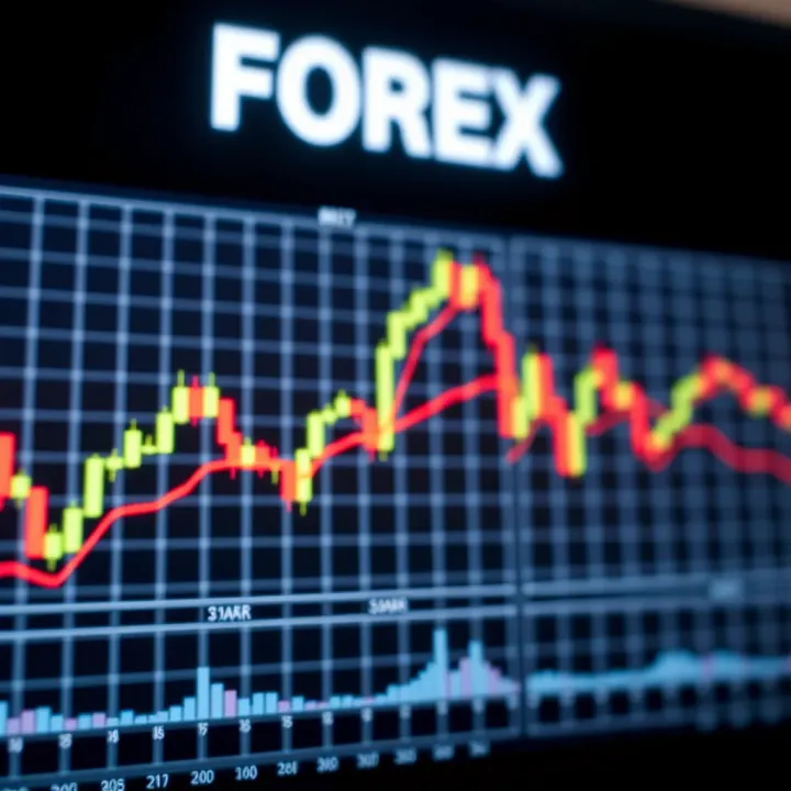 Chart illustrating common forex patterns like head and shoulders and double tops against a grid background
