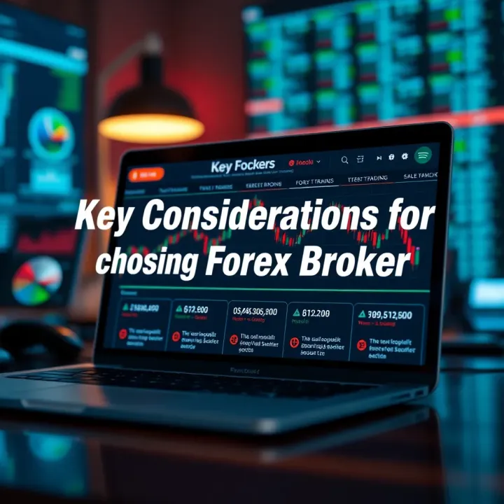 Graphic showing essential factors to consider when selecting a forex broker in Kenya