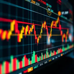 Chart showing currency price movements and indicators used for forex trading analysis