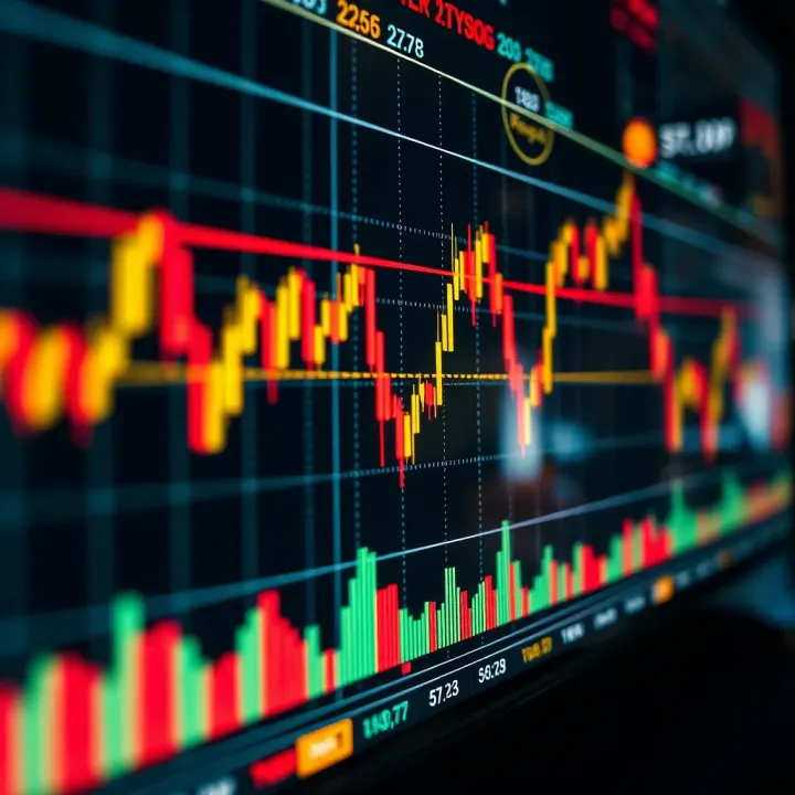 Chart showing currency price movements and indicators used for forex trading analysis