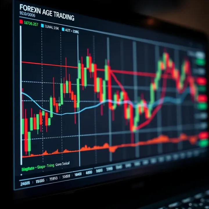 Graph showing fluctuating currency exchange rates on a digital trading platform