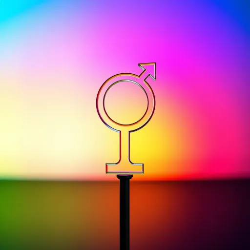 Symbol representing gender diversity and inclusion with a colorful spectrum background