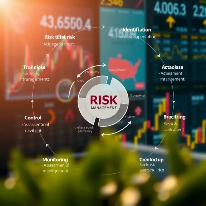 Diagram illustrating the cycle of risk management including identification, assessment, control, and monitoring of risks